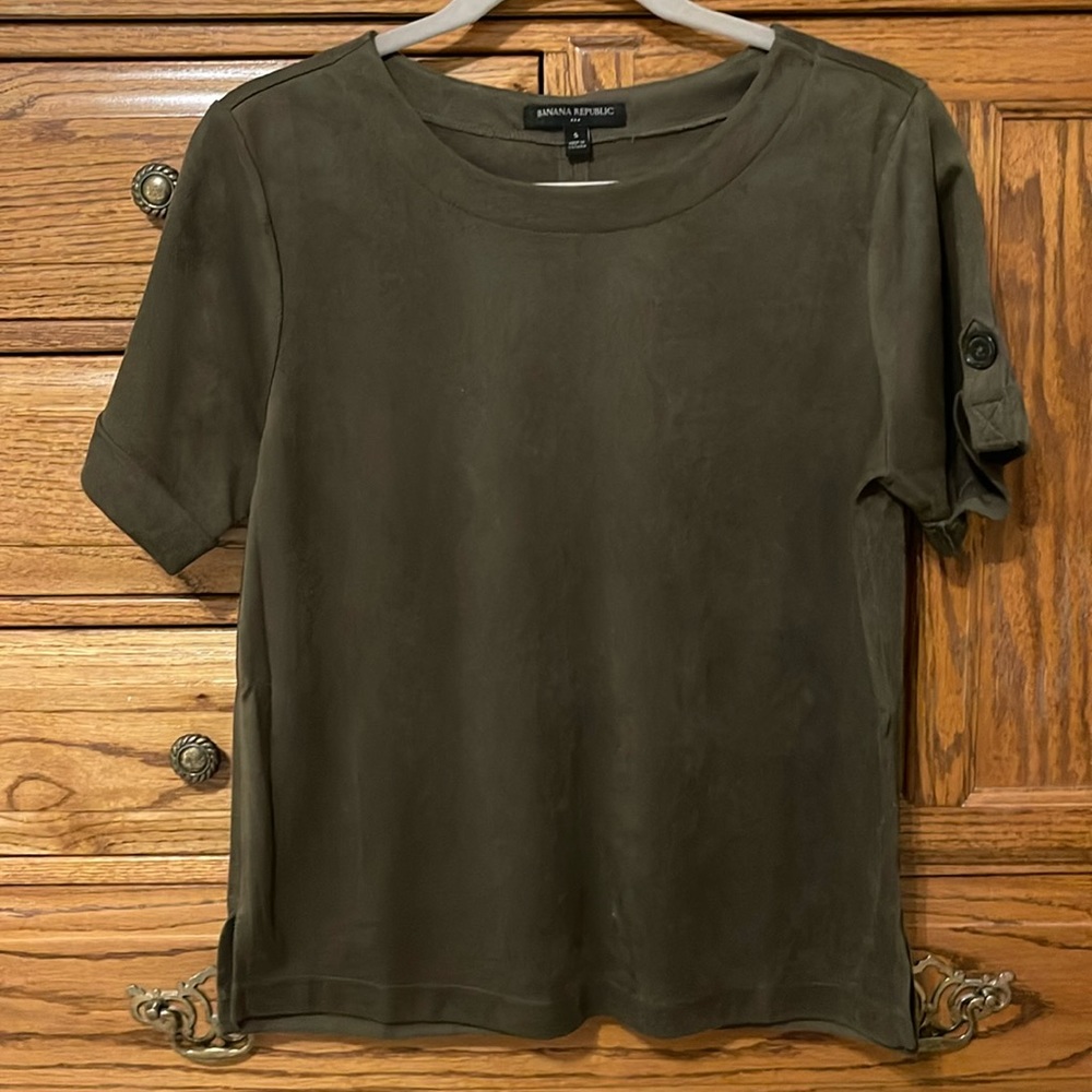 Banana Republic Crewneck Faux Suede Shirt